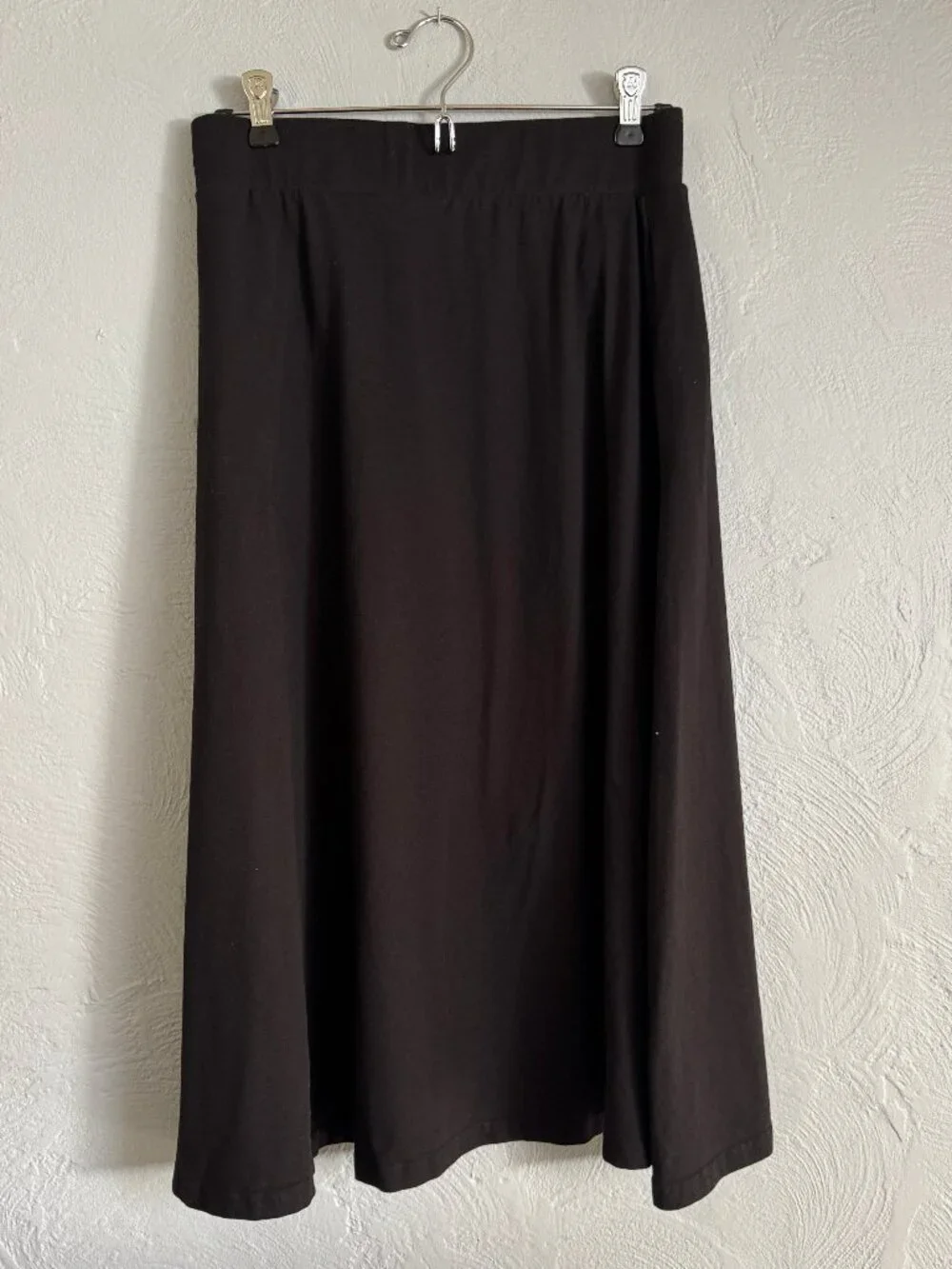 PACT Midi Skirt, Black, Full A-Line, Cotton Jersey, Size M - Picture 2 of 6